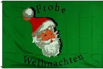 Flagge Weihnachtsmann Kopf Frohe Weihnachten 150 x 90 cm Polyester